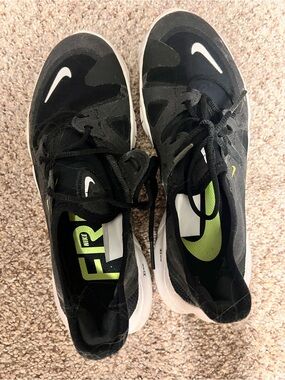 Nike Black and Neon Green Kids Sneakers